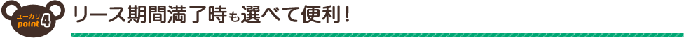 リース満了時期も選べて便利!